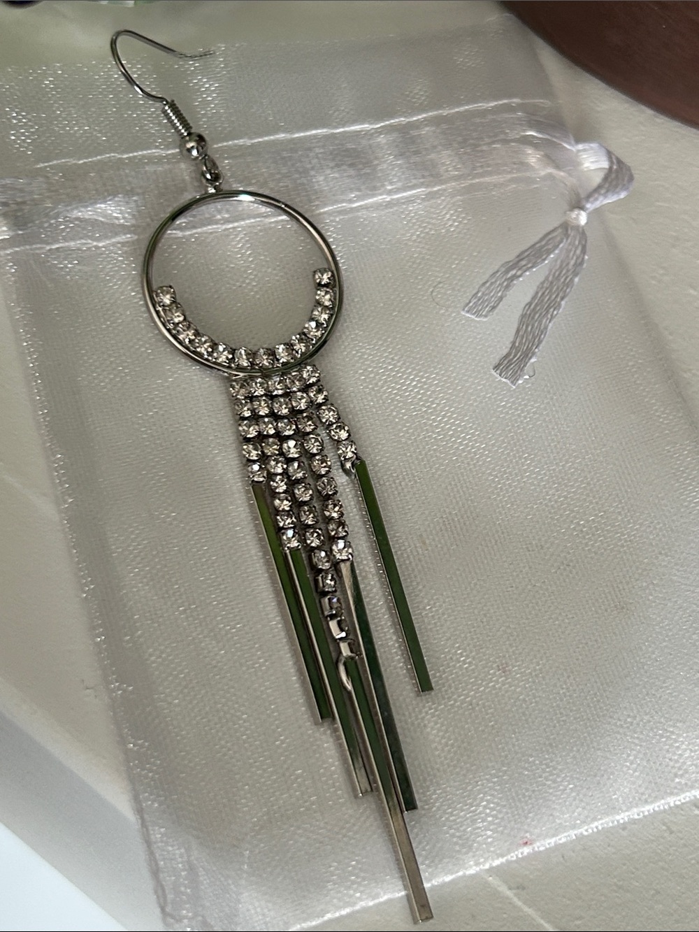 Dramatic Rhinestone Fringe Statement Earring — SINGLE - Picture 6 of 7